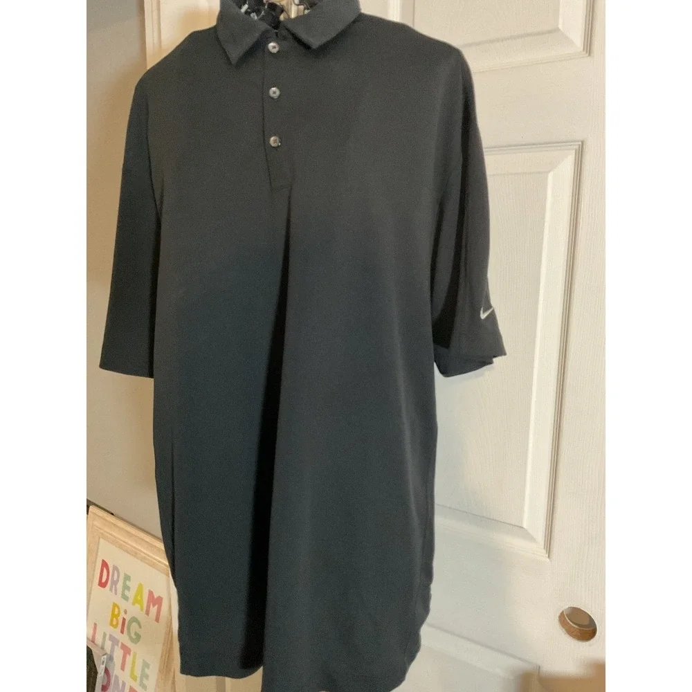 2 Nike‎ Golf Dri-FIT Mens XL Gray Polo Shirt Kinematic Sports Short Sleeve XL